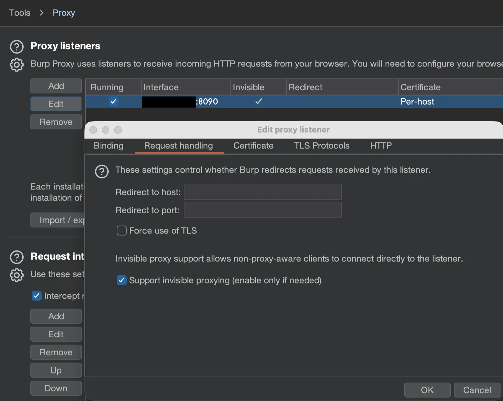 Enable "Invisible Proxying" in Burp