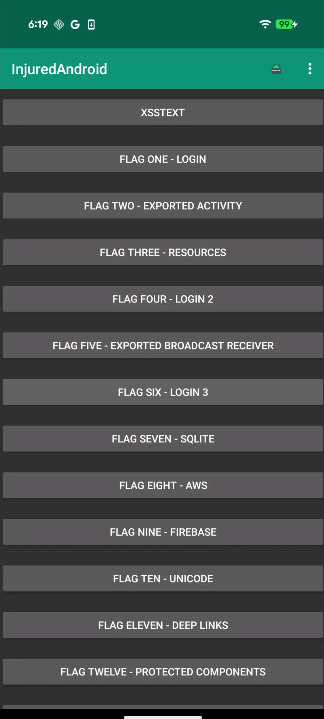 InjuredAndroid Walkthrough: All 13 Flags